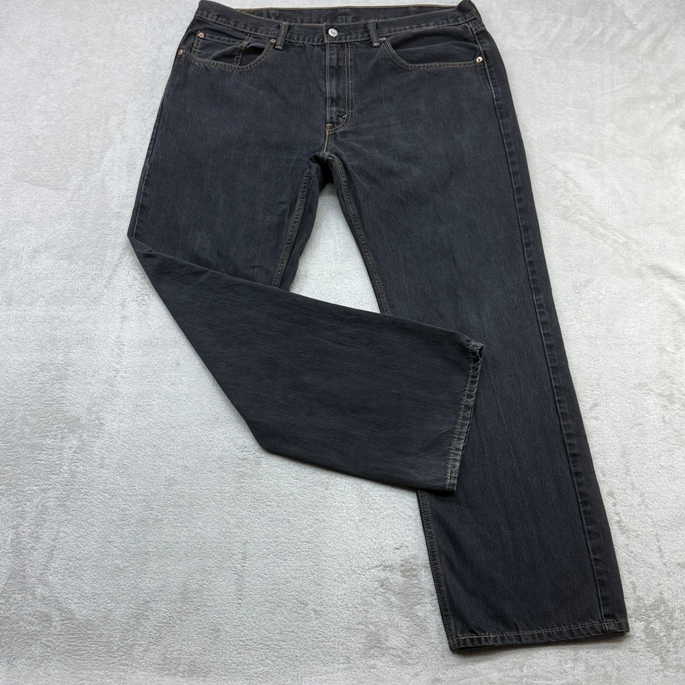 Levi's 559 Relaxed Straight Jeans Men 38x32 Black Wash Denim Pant Stretch Casual